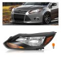 Hecasa Left Headlight For 2012-2014d Focus 4-door Sedan Hatchback Replacement For Fo2502299 Headlamp Front Light Lamp Clear 