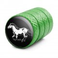 Horse Illustration Valve Stem Caps For Tire Rim Wheel Aluminum Green