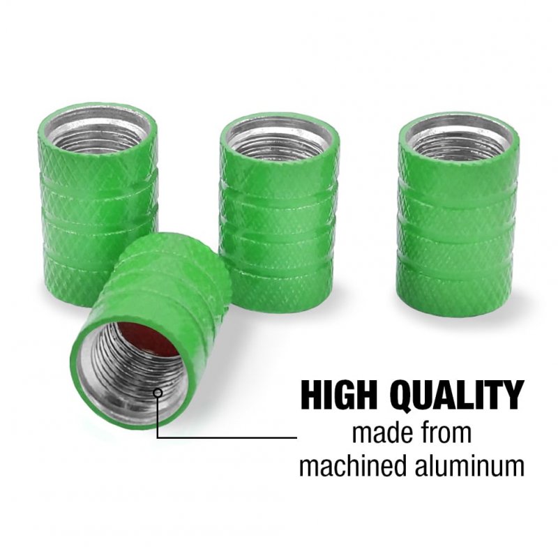 Horse Illustration Valve Stem Caps For Tire Rim Wheel Green Aluminum Schrader Type Air Covers 4 Pieces 0 55 In Tall