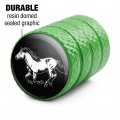 Horse Illustration Valve Stem Caps For Tire Rim Wheel Aluminum Green