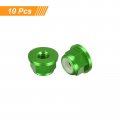 Uxcell Nylon Insert Hex Lock Nuts 10pcs M3 X 0 5mm Aluminum Alloy Self-locking Anodizing Flange Nut For Fasteners Green