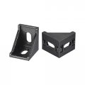 Uxcell 2set Inside Corner Bracket Gusset Kits 35x35x29mm 3030 Angle Connector For Series Aluminum Profile Black 4 X Hex Flange