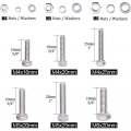 510pcs Set External Hexagon Head Screw With Nuts Flat Spring Washers Set Stainless Steel M4 M5 M6 Hex Bolts And Kit