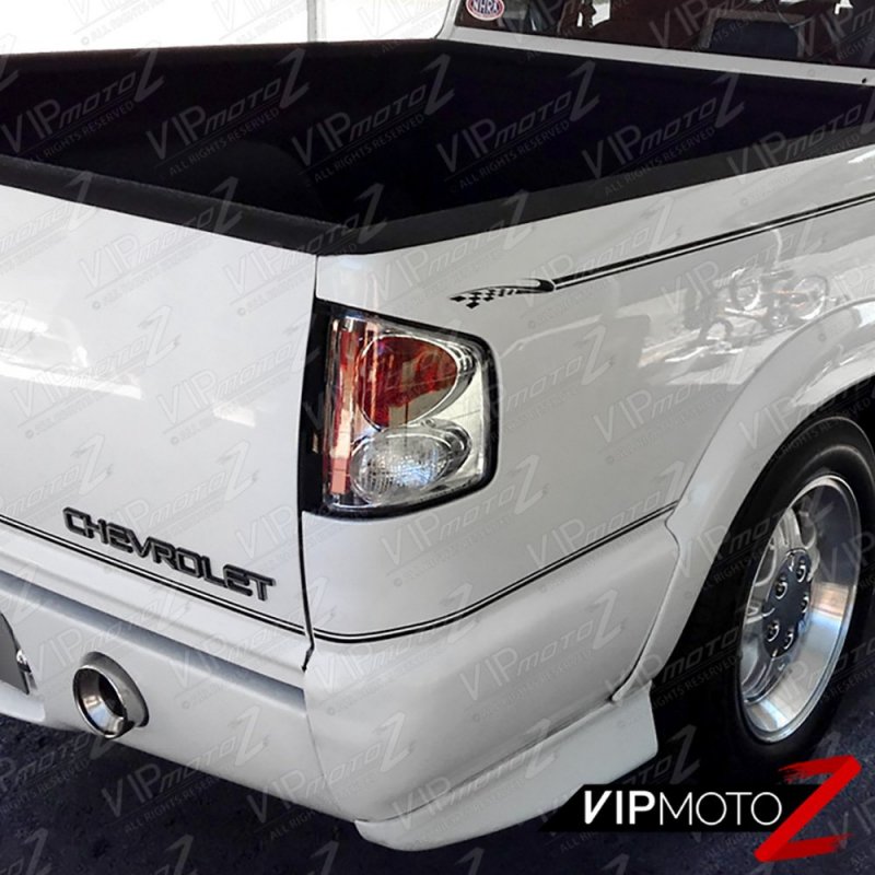 1994-2004 Chevy S10 Pickup Gmc Sonoma Truck Chrome Bezel Euro Style Altezza Tail Light Housing Lamp Assembly Replacement Driver