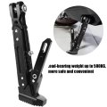 Motorcycle Adjustable Kickstand Universal Aluminum Alloy Foot Side Stand Tripod Holder Black