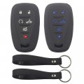 Rubber Silicone 6 Button Smart Key Fob Cover Case With Keychain For Chevrolet Camaro Convertible 2016 2017 2018 2019 2020 2 