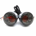 Httmt- Front Chrome Led Running Brake Turn Signal Indicator Light Compatible With H-d Xl 883 1200 92-17 P N Mt224-019f-cd Sk