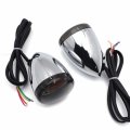 Httmt- Front Chrome Led Running Brake Turn Signal Indicator Light Compatible With H-d Xl 883 1200 92-17 P N Mt224-019f-cd Sk