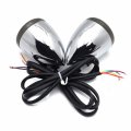 Httmt- Front Chrome Led Running Brake Turn Signal Indicator Light Compatible With H-d Xl 883 1200 92-17 P N Mt224-019f-cd Sk