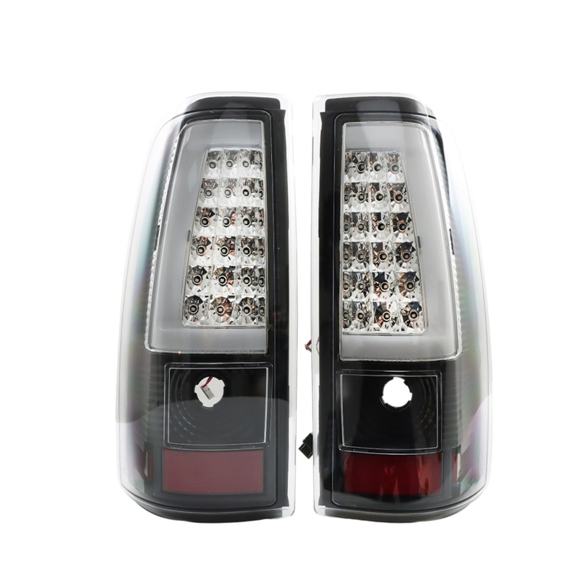 Tail Light Assemblies For Silverado 1500 2500 2003-2006 Red And Clear Lens Rear Brake Lamps Driver Passenger Side Pair