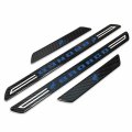 Ipick Image For Ford New Bronco In Blue Real Carbon Fiber 4 Pcs Universal Door Sill Step Protector Guard Decal Plates