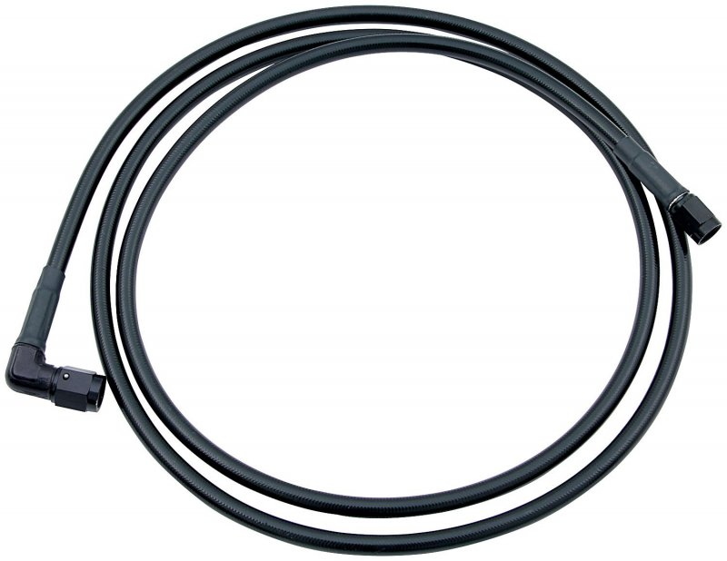 All4088 In 4 Coated Braided Line 4 Straight To 4 90 Degrees Ptfe Lined With Black Aluminum Ends