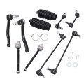 10pcs Front Tie Rod Sway Bar Rack And Pinion Bellow Replacement For Altima 2007-2013 Es800357 