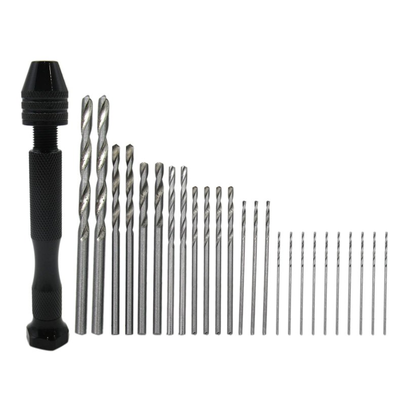 Nghtmre Professional Pin Vise Hand Drill Bits Mini Twist Set Precision Rotary Tools Of 26 For Metal Wood Manual Work Diy