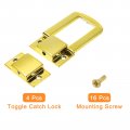 Uxcell 4pcs Toggle Catch Lock 1 69 X 26 Lxw Zinc Alloy Hasp Latch Clasp For Jewelry Box Wooden Case Toolbox Gold