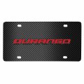 Ipick Image Compatible With Dodge Durango In Red 3d Logo On Black Carbon Fiber Patten Stainless Steel License Plate