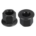M12 Flange Hex Nuts 2pcs Grade 8 Carbon Steel Black Oxide Finished For Machinery 