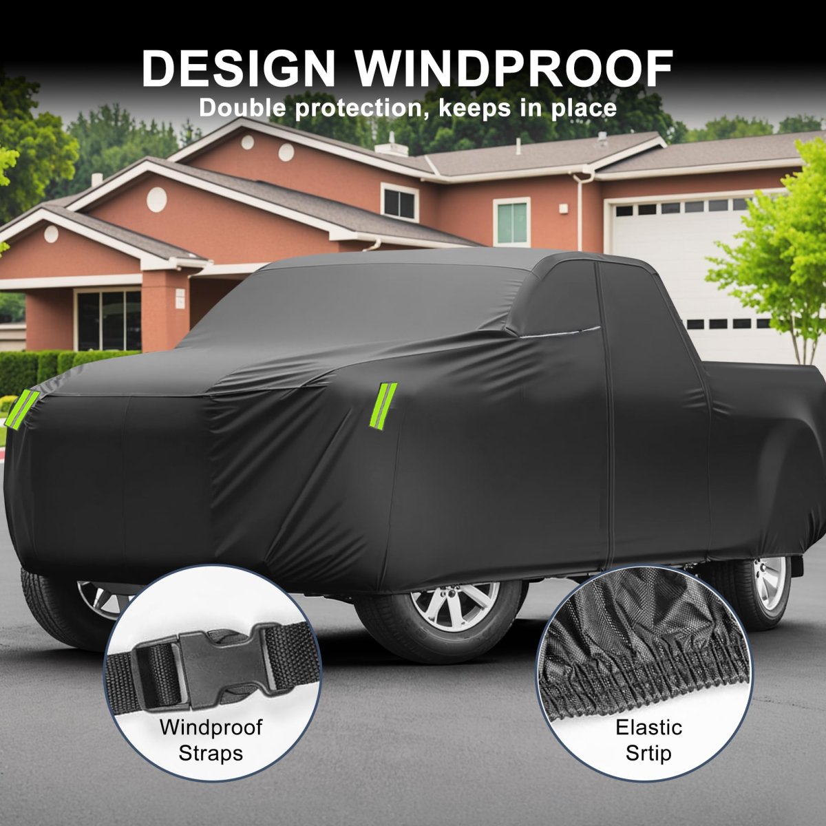 Waterproof Truck Car Cover For Length Up To 200 Inch Trucks All Weather Protection Anti-uv Windproof With Left Side Zipper And
