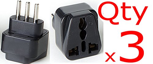 Wtp Travel Plug Adapter Type L For Italy 3 Pack