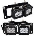 Hidden Bumper Fog Light Mounting Brackets For Dodge Ram 2500 3500 2010 To 2019 And 1500 2009 2012 Black Powder Coated Steel 