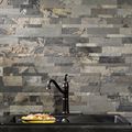 Aspect Peel And Stick Stone Overlay Kitchen Backsplash Medley Slate 5 9 X 23 6 1 8 Panel Approx Sq Ft Easy Diy Tile