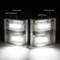 Compatible With Ford Super Duty Chrome Housing Towing Side Mirror Turn Signal Light White Led
