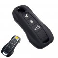 Ecoinva For Porsche Cayenne Panamera Cayman 911 Silicone Keycase Car Key Case Fob Cover B-red