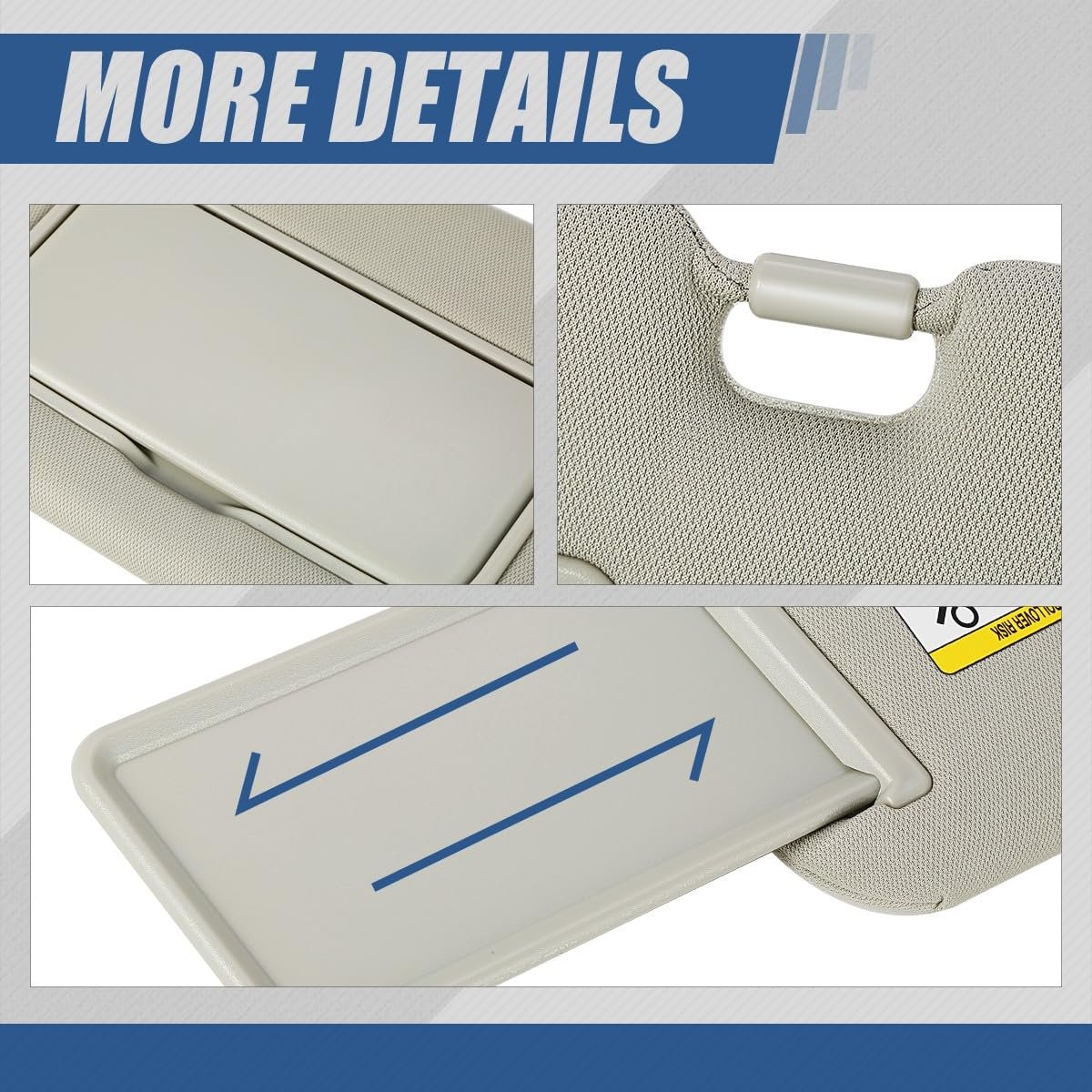 Auto Dynasty Sun Visor For 2009-2014 Nissan Murano Driver Left Side Sm2545 Gray