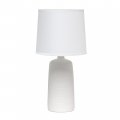 Simple Designs Lt2085-off Textured Linear Pottery Ceramic Table Lamp Off White 