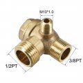 Uxcell Air Compressor Check Valve 3 8ptx1 2ptxm10 Male Thread Way Pneumatic Accessory Brass 2pcs