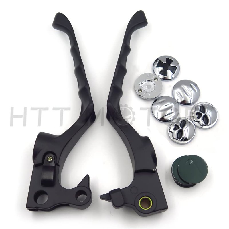 Black Skull Zombie Brake And Clutch Hand Levers For H-d Forty Eight Xl1200x Iron 883 Xl883n Billet Aluminum Chrome Pair