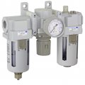 Pneumaticplus Sau400-n04g Compressed Air Filter Regulator Lubricator Combo 1 2 Npt Poly Bowl Manual Drain Bracket Gauge 