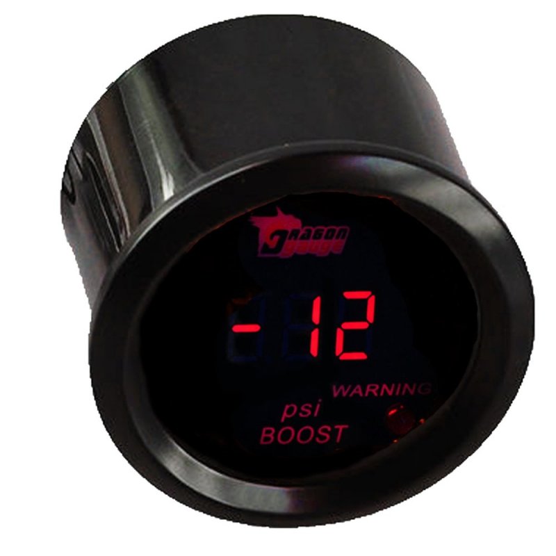 Digital Turbo Boost Gauge Psi Red Led Meter Kit 2 In 52mm 12v Universal For Auto Automotive Truck Boat High Visibility Warning
