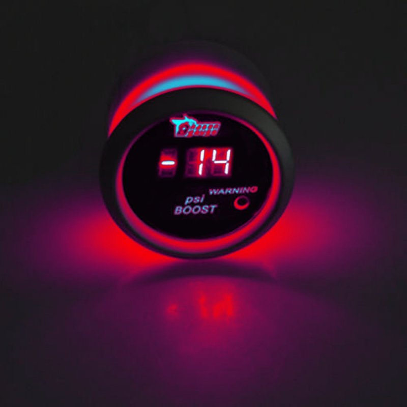 Digital Turbo Boost Gauge Psi Red Led Meter Kit 2 In 52mm 12v Universal For Auto Automotive Truck Boat High Visibility Warning