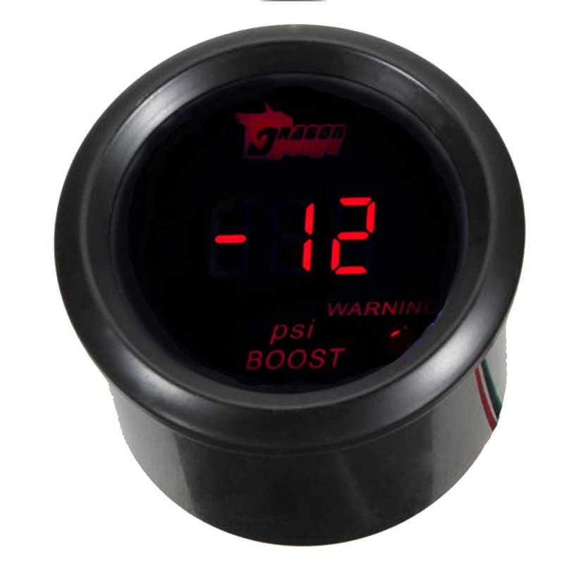 Digital Turbo Boost Gauge Psi Red Led Meter Kit 2 In 52mm 12v Universal For Auto Automotive Truck Boat High Visibility Warning