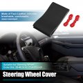 Hand Sewn Steering Wheel Cover Stitch With Needle And Thread Universal Fit 15 4-16 Inch 39-40 5cm Dia For Car