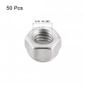 Uxcell 5 16-18 Unc Nylon Insert Hex Lock Nuts 304 Stainless Steel Plain Finish 50pcs