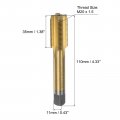 Uxcell Metric Thread Tap M20 X 1 5 H2 Titanium Coated Hss-co M35 High Speed Steel Straight Flutes Machine Screw Threading