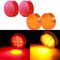 Side Marker Light 2pcs 2 5a Red Amberround Trailer Lamp Stop Turn Tail Fit For Boats Truck Pickups Flush Mount Waterproof 