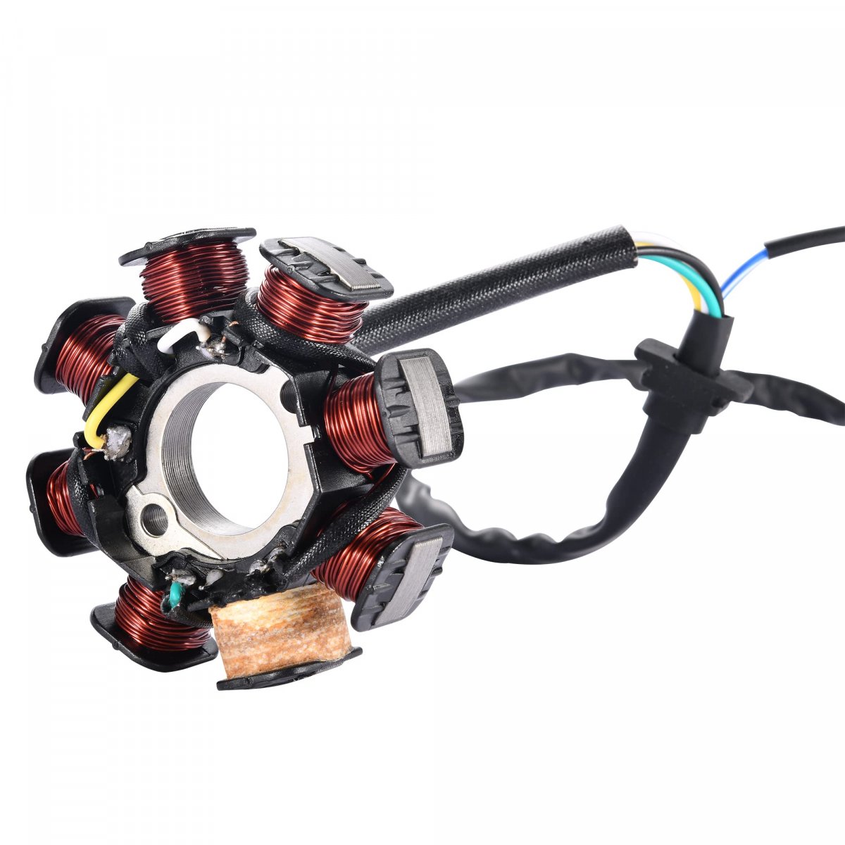 Ignition Stator Magneto 8 Coil 5 Wires 4 Plugs 3 Metal Sheets Replacement For Stroke 49cc 50cc 80cc 125cc 150cc 152qmb Atv Gy6