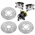 Caltric Front And Rear Brake Discs With Calipers Compatible Yamaha Banshee 350 Yfz350 1990-2001