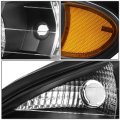 Auto Dynasty Factory Style Headlight Lamps Assembly Compatible With Pontiac Grand Am 1999-2005 Driver And Passenger Side Black