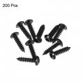 Uxcell Hex Socket Self Tapping Screws M3 X 12mm Carbon Steel Wood Screw 200pcs