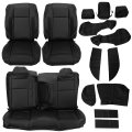 Seat Cover Kit For 2015-2019 Dodge Challenger Sxt Rt Sport Full Car Protectors Sets Black Artificial Leather 