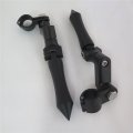 Hk Moto- Black Footpeg Footrest W Mounting Kit Clamps Fits Front Engine Guards With 1 25mm Diameter Tubing For Goldwing Vtx1300