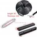 Astra Depot 95ft X 3 8 20500lbs Synthetic Winch Rope Cable Silver Hawse Fairlead Flip-up License Plate Holder