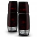 Acanii For 1986-1997 Nissan D21 Hardbody Pickup Red Smoked Tail Lights Brake Lamps W Bulb Harness Assembly Left Right