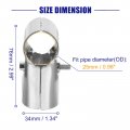 Uxcell Structural Pipe Connector Joint Clamps 180 Degree 2 Way 20 Set Stainless Steel Corner Fitting End Rails Clamp Fit Od 1-1