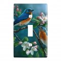 Eastern Bluebirds Blue Birds Thrush Plastic Wall Decor Toggle Light Switch Plate Cover 