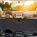 Srt Logo Universal Fit Windshield Sun Shade Silver Reflective Fabric 75 In X 37 5 One Piece Easy Folding For Dodge Jeep Cars